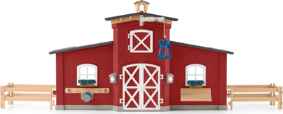Lodër hambar ferme Schleich Farm World, 92 pjesë, për kalamaj 3+, i kuq
