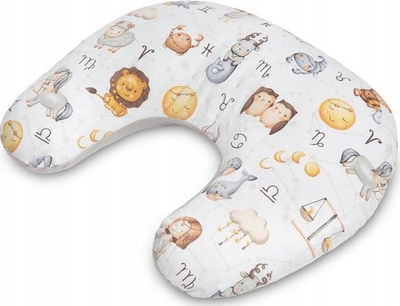Jastëk ushqyerjeje për bebe Zodiac, muslin pambuk, gri