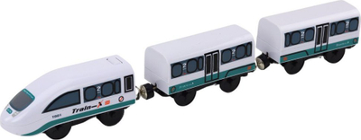Set tren prej druri Leantoys, pistë 3.2 m, me aksesorë, shumëngjyrësh