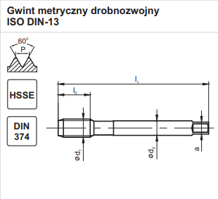 Çakmak filetimi FANAR DIN 374-C M20x1, HSSE, gri metalik
