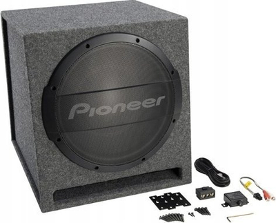 Subwoofer aktiv për makinë Pioneer TS-WX1210AH, 12", me amplifikator, gri e errët