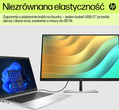 Monitor HP E27u G5, 27", 2560 x 1440 (WQHD), 75Hz, i zi / i argjendtë