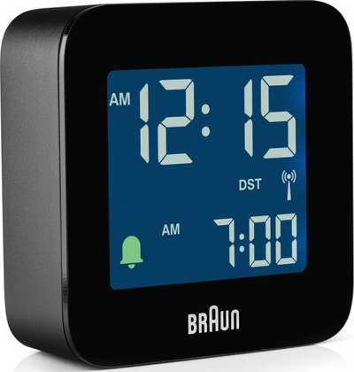 Orë alarmi Braun BC08 B DCF, dixhitale, ekran LCD, e zezë