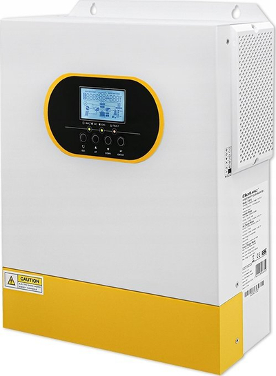 Inverter solar Qoltec Hybrid Off Grid, 3.5 KVA 3.5 KW, 100 A MPPT, me ekran LCD, i bardhë