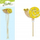 Dekor Pashke MFP Snail On A Stick Lace, set me 3 copë, 28cm, i verdhë