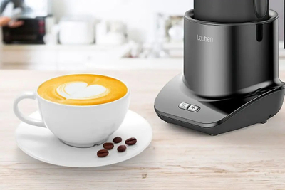 Shkumues qumështi Lauben Milk Frother 550BC, 360°, ngrohje induksioni, i zi