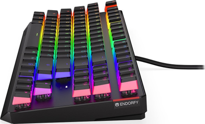 Tastierë mekanike Endorfy Thock TKL Pudding, Kailh Blue, ARGB, me palm rest, e zezë
