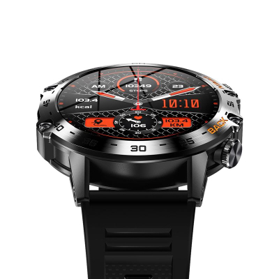 Orë e zgjuar Veltori VT120-1, ekran 1.39", IP68, rrip silikoni i zi