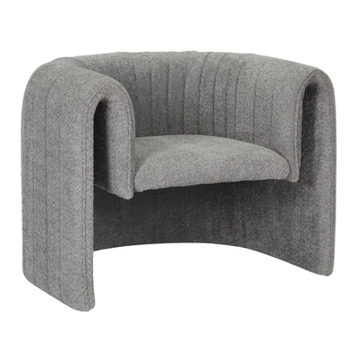 Fotel Riker HM9682.01, metal, stof bouclé, gri