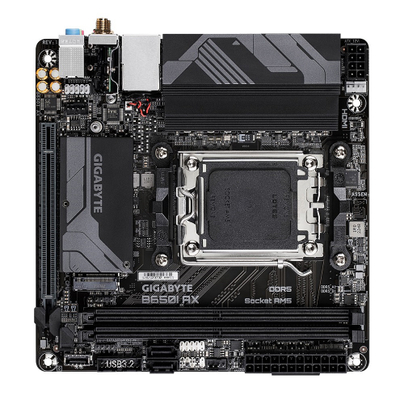 Pllakë amë Gigabyte B650I AX, ITX, AMD AM5, Wi-Fi 6E, e zezë