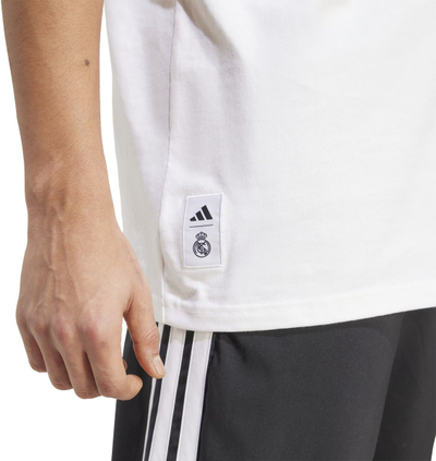 Bluzë Adidas Real Madrid 24/25 Seasonal Graphic Tee M JM2124, pambuk, e bardhë