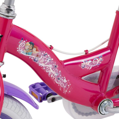 Biçikletë për kalamaj Huffy Disney Princess 24375W, 14", me rrota ndihmëse, rozë