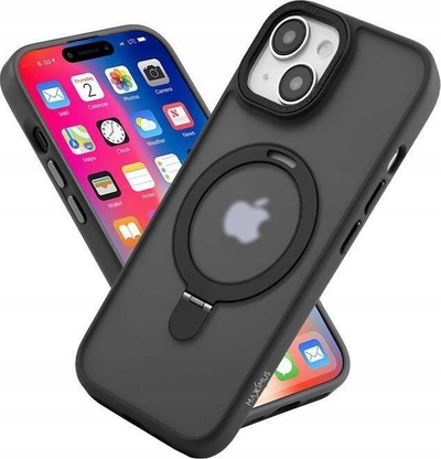 Mbulesë telefoni MX Kickstand MagSafe për iPhone 14 Pro Max 6.7", me këmbë mbajtëse, gjysmë e tejdukshme, blu