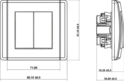 Ndërprerës shkalle i dyfishtë Karlik Flexi FWP-33, monoblock, IP20, i bardhë