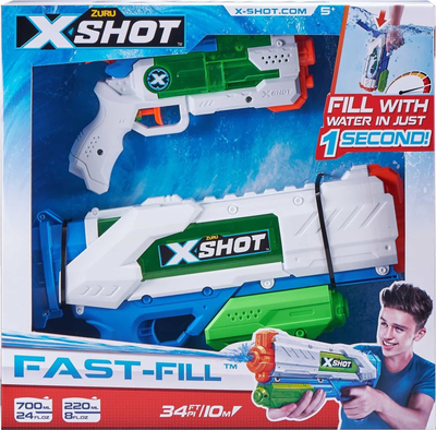 Сет пиштол за вода Zuru X-Shot Epic Fast-Fill, 1000 ml, Fast-Fill, во повеќе бои