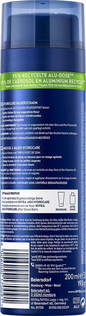 Shkumë rroje Nivea Men Hydrocare, 200 ml