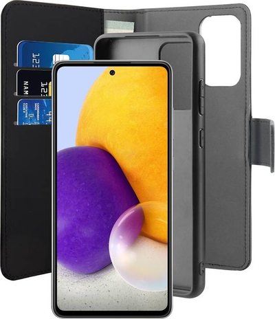 Këllëf–portofol Puro Wallet Detachable 2n1 për Samsung Galaxy A72, lëkurë eko, i zi