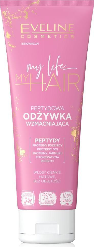 Balsam flokësh Eveline Cosmetics My Life My Hair, forconjës me peptide, 250ml, rozë