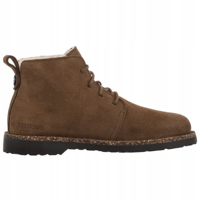 Çizme të shkurtra Birkenstock Uppsala, lëkurë zdrukth, lesh qengji, kafe