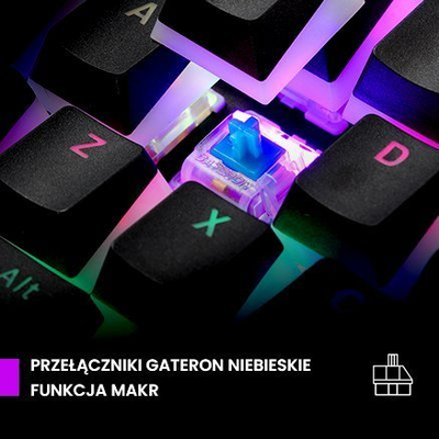 Set gaming Preyon Blue Blitz Claw PBBC87B dhe Falcon PFG27B, tastierë mekanike me kabllo, maus gaming me kabllo, i zi