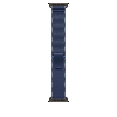 Apple Watch 49mm Loop, Blue/Bright Blue Trail Loop, S/M, Black Titanium Finish