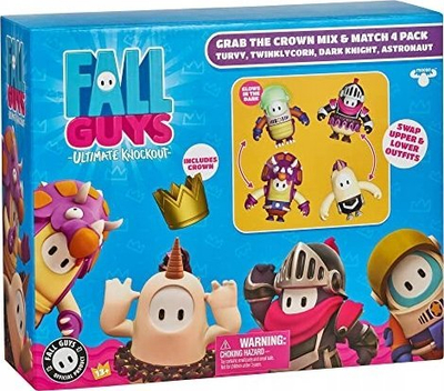 Set figura lojrash Fall Guys, 4 figura, shumëngjyrëshe