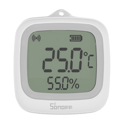 Sensor temperature dhe lagështie Sonoff SNZB-02WD, Zigbee, IP65, i bardhë