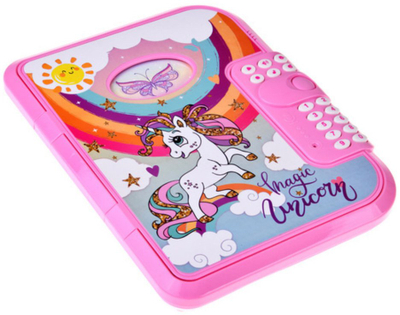 Ditari interaktiv për kalamaj LEANTOYS Code Notebook Unicorn, me kod sigurie, regjistrim zëri, rozë