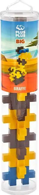 Set ndërtimi PlusPlus BIG Giraffe, 15 copa, tub plastik transparent, shumëngjyrësh
