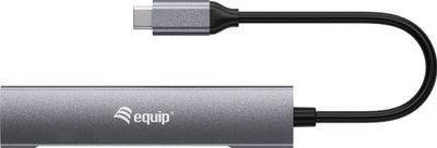 Hub USB Equip USB C 4 porta, USB 3.2 Gen 1, gri