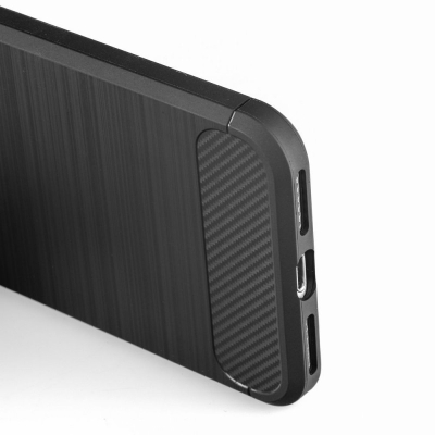 Kapak telefoni Oppo A52 Carbon, silikon i butë, anti-goditje, i zi