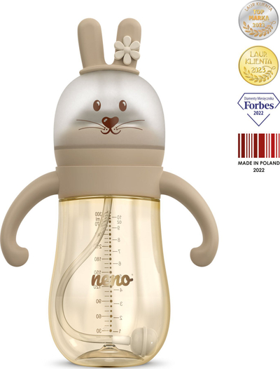 Biberon Neno Mio, 300ml, 6m+, bezhë