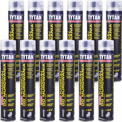 Shkumë ngjitëse për muraturë Tytan 870ml, për punime profesionale, gri