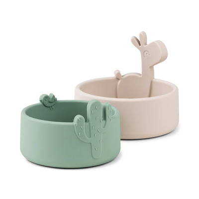 Pjate silikoni set 2 cope Lalee - Sand/Green