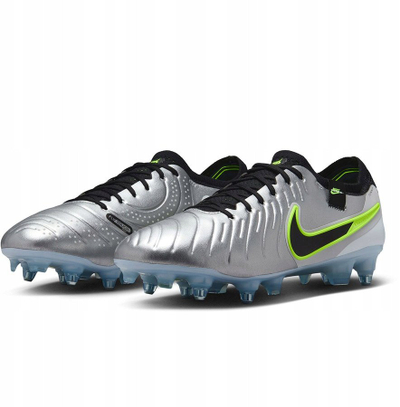 Atlete futbolli Nike Tiempo Legend 10 Elite SG Pro AC, terren i butë, për meshkuj, argjendi