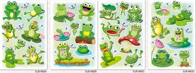 Stickers Brewis 3D Frog, dizajne të përziera, shumëngjyrëshe
