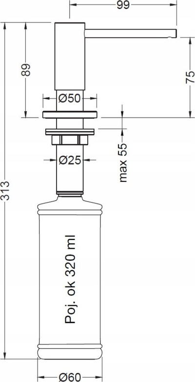 Dispenser sapuni Blue Water Alfa, 320 ml, për montim te lavamani, ngjyrë ari