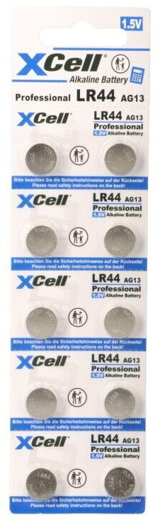 Bateri buton XCell LR44, 1.5V, set me 10 copë, alkaline mangan