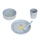 Set enësh për fëmijë Lässig Happy Fruits Lemon, 4 pjesë, dizajn limoni, gri e çelët