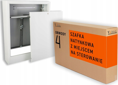Kabinet sipërfaqësor Sigma LI SZNS 1, për kolektorë, 4 qarqe, i bardhë