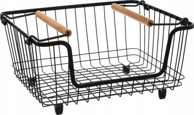 Shportë kuzhine 5five Simply Smart, metal teli, 26x16x33 cm, e zezë