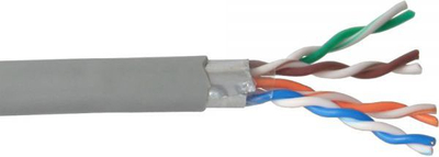 Kabllo rrjeti InLine Durable 73198, F UTP Cat 5e, 100m, PVC, gri