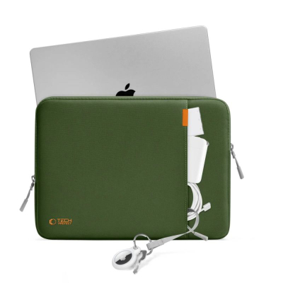 Çantë laptopi Tech-Protect Defender, 15-16", me jastëk brenda, jeshile