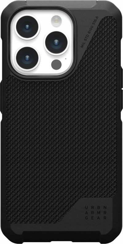 Футрола Urban Armor Gear Metropolis LT, за iPhone 16 Pro, Kevlar, црна