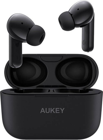 Kufje wireless Aukey EP-M1NC TWS, anulim aktiv i zhurmës, IPX5, të zeza