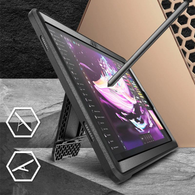 Kuti tablet Supcase Unicorn Beetle Pro për Samsung Galaxy Tab A9 Plus 11" 2023, me mbrojtës ekrani, me këmbë mbajtëse, e zezë