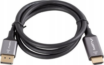 Kabllo Lanberg DisplayPort në HDMI, 1m, 4K 60Hz, e zezë