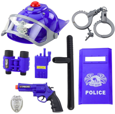 Set lojrash policie për kalamoj, 9 pjesë, aksesorë plastike, shumëngjyrëshe