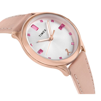 Orë dore Timex Dress X Bcrf TW2V95800, me kuarc, mban 5 bar ujë, rozë