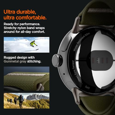 Rrip ore Spigen Lite Fit për Google Pixel Watch 41mm, najlon Solo Loop, khaki